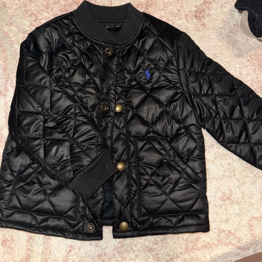 Black quilted polo jacket